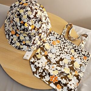Tory Burch Floral Mini Bag Set - Brown, Yellow, White